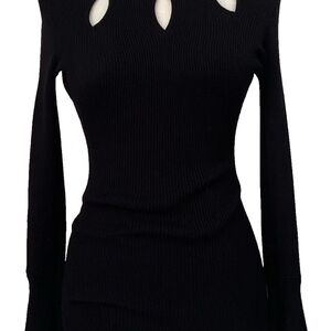 Candie's Black Sweater with Cutout Design